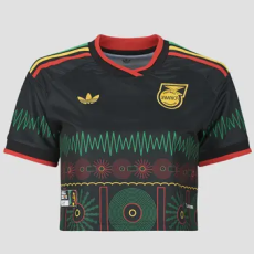 Adidas Rövid ujjú pólók Away Crop Jamaica Football Jersey Fekete EU XS