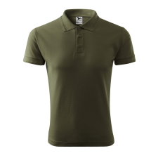 ADLER Férfi galléros póló Pique Polo - Military - M férfi póló