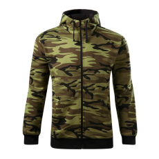 ADLER Férfi pulóver Camo Zipper - Terepszínű zöld - XL
