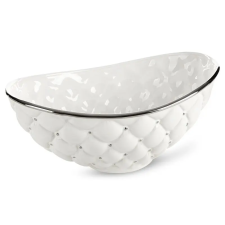  Adore steppelt hatású kerámia tál Fehér 35x22x15 cm dekoráció
