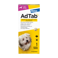  AdTab rágótabletta kis testű kutyáknak (>2,5-5,5kg) 112mg élősködő elleni készítmény kutyáknak