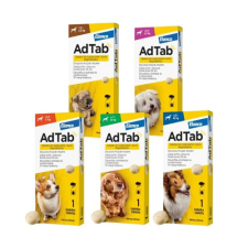  AdTab Rágótabletta Kutyák részére 3db – 22-45 kg élősködő elleni készítmény kutyáknak