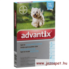 Advantix Spot-On 4-10kg közötti kutya számára 1ml*4 pipetta élősködő elleni készítmény kutyáknak
