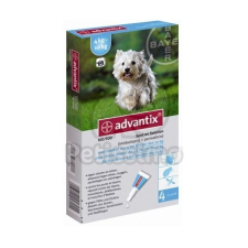  Advantix Spot On oldat kutyáknak A.U.V. 4-10 kg közötti kutyáknak (4 x 1,0 ml) élősködő elleni készítmény kutyáknak
