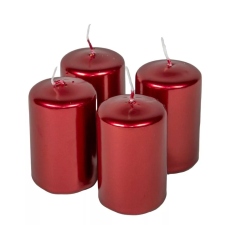  Adventi gyertya metál bordó 4db/cs 40x60 mm dekorációs kellék