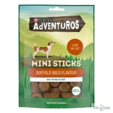 ADVENTUROS Mini Sticks jutalomfalat kistestű kutyák részére bölény 90gr jutalomfalat kutyáknak
