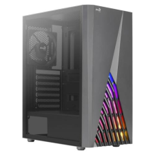 Aerocool DELTABKV1 ATX PC Case RGB Front Full Side Window 12cm Fan Black számítógép ház