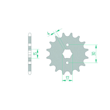 AFAM Acél Standard Első Lánckerék 20101 - 420 egyéb motorkerékpár alkatrész