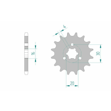 AFAM acél standard első lánckerék 33200 - 428 egyéb motorkerékpár alkatrész