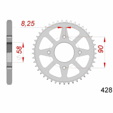 AFAM acél standard hátsó lánckerék 14212 - 428 egyéb motorkerékpár alkatrész