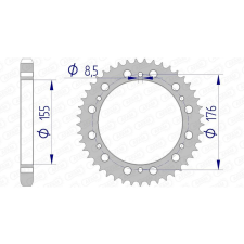 AFAM Alumínium Hátsó Lánckerék 87601 - 530 egyéb motorkerékpár alkatrész