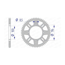 Afam alumínium hátsó lánckerék öntisztító 420 / 50 fog KX 80 / 85 egyéb motorkerékpár alkatrész