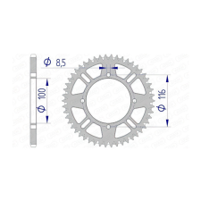 Afam alumínium önmagát tisztító hátsó lánckerék 420 / 50 fog KX 80 / 85 egyéb motorkerékpár alkatrész