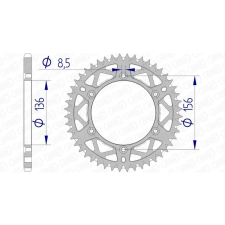 AFAM alumínium ultrakönnyű, öntisztító hátsó lánckerék 15206 - 520 egyéb motorkerékpár alkatrész