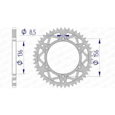  AFAM alumínium ultrakönnyű, öntisztító hátsó lánckerék 15206 - 520 egyéb motorkerékpár alkatrész
