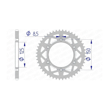AFAM Hátsó lánckerék Afam alumínium 48 fog KTM / Husqvarna egyéb motorkerékpár alkatrész
