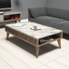 AG Dohányzóasztal Milan - Diós, Fehér Marble
