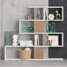 AG könyvespolc Karlin - White, Walnut bútor