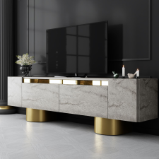 AG TV szekrény Bohem - Travertine, Gold bútor