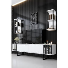 AG TV szekrény Chrome Line - White, Black bútor