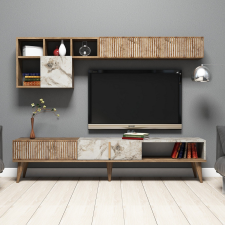 AG TV szekrény Milan - Walnut, White Marble bútor