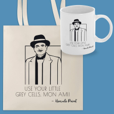 Agatha Christie Poirot csomag | Vászontáska + bögre bögrék, csészék