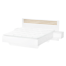  Ágy + 2x éjjeliszekrény, fehér/artisan tölgy, 160x200, FLORENS ágy és ágykellék