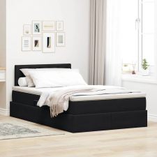  Ágy LED -es lámpákkal fejtámlával Fekete 120 x 200 cm Bársony ágy és ágykellék