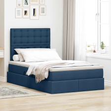  Ágy tárolóval és LED lámpával Kék 120 x 190 cm Poliészter ágy és ágykellék