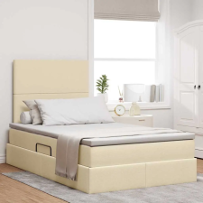  Ágy tárolóval és LED lámpával Krém 120 x 200 cm Poliészter ágy és ágykellék