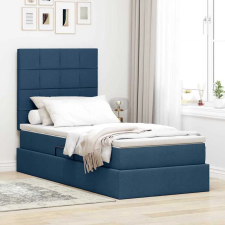  Ágy tárolóval és matraccal Kék 100 x 200 cm Poliészter ágy és ágykellék