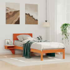  Ágykeret éjjeli szekrényekkel Viaszbarna 75 x 190 cm ágy és ágykellék