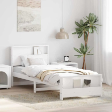  Ágykeret fejtámlával Fehér 75 x 190 cm Tömör fenyőfa ágy és ágykellék