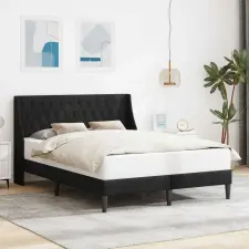  Ágykeret fejtámlával Fekete 120 x 200 cm Bársony ágy és ágykellék