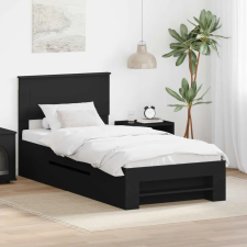  Ágykeret fejtámlával Fekete 80 x 200 cm Faanyag ágy és ágykellék
