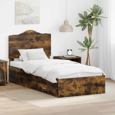  Ágykeret fejtámlával fiókkal Füstölt tölgy 90 x 200 cm Faanyag ágy és ágykellék