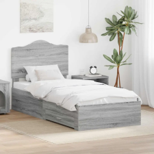  Ágykeret fejtámlával fiókkal Szürke Sonoma 90 x 200 cm Faanyag ágy és ágykellék