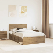  Ágykeret fejtámlával Művészi tölgy 90 x 190 cm Tömör fenyőfa ágy és ágykellék