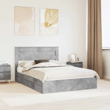  Ágykeret fiókkal fejtámlával Beton Szürke 150 x 200 cm Faanyag ágy és ágykellék