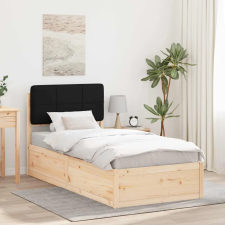  Ágykeret Kárpitozott Fejtámlával fejtámlával Fekete 90 x 190 cm ágy és ágykellék