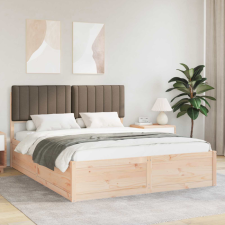  Ágykeret Kárpitozott Fejtámlával Tópszínű 150 x 200 cm ágy és ágykellék
