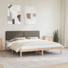  Ágykeret Kárpitozott Fejtámlával Tópszínű 200 x 200 cm ágy és ágykellék