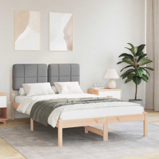  Ágykeret Kárpitozott Fejtámlával Világosszürke 120 x 200 cm ágy és ágykellék