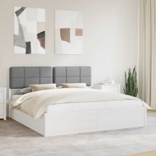  Ágykeret Kárpitozott Fejtámlával Világosszürke 180 x 200 cm ágy és ágykellék