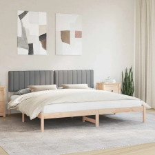  Ágykeret Kárpitozott Fejtámlával Világosszürke 200 x 200 cm ágy és ágykellék