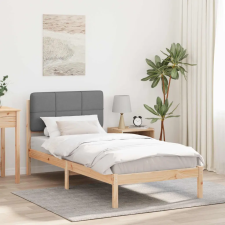  Ágykeret Kárpitozott Fejtámlával Világosszürke 90 x 190 cm ágy és ágykellék