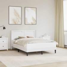  Ágykeret LED szalagokkal fejtámlával Fehér 160 x 200 cm Műbőr ágy és ágykellék