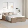  Ágykeret matraccal matracmal 2 pcs Sárgásbarna PVC