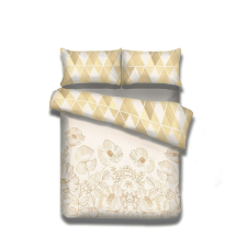 Ágynemű SNUGGY szín sárga nyomott motívum virágos 155x220*2+80x80*2 AmeliaHome lakástextília