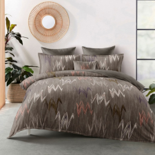  Ágyneműhuzat Nordic Flanel Barna narancs Zigzag mintás 6 részes lakástextília